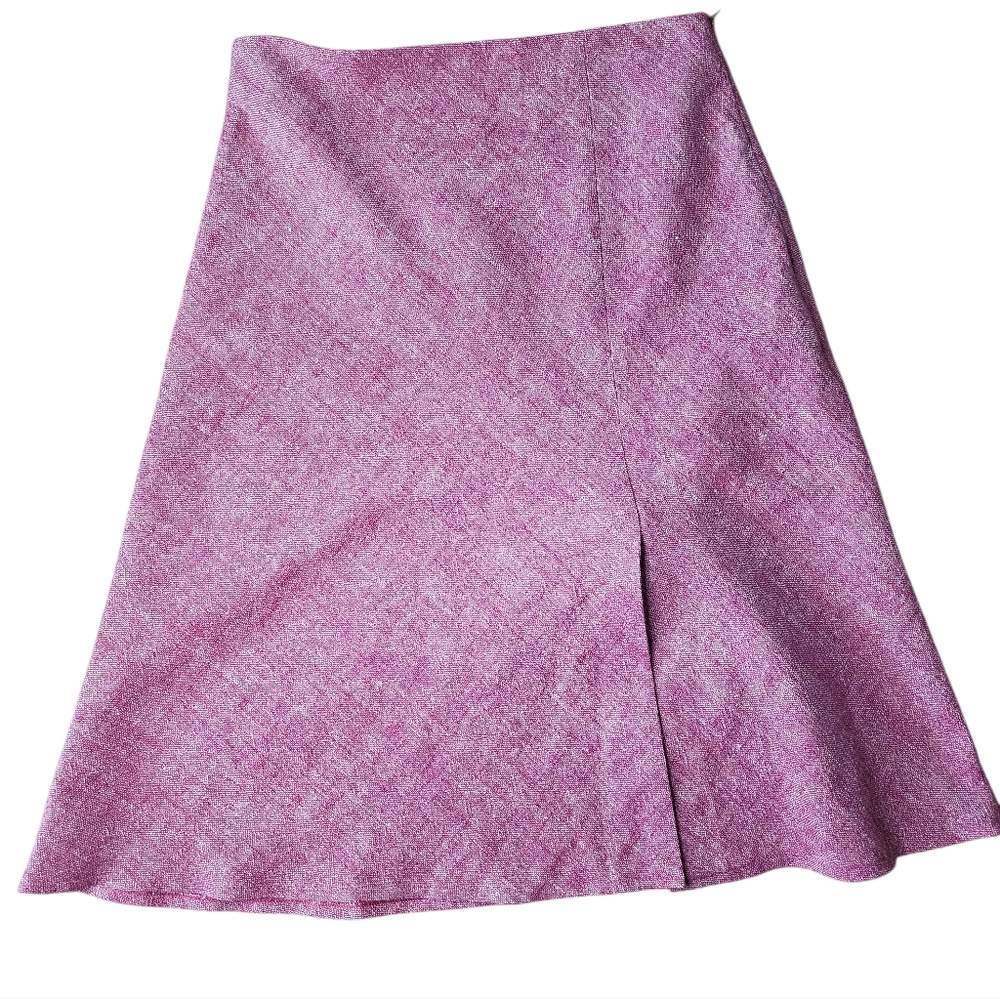 Alain Manoukian Bubblegum Pink White Tweed Linen Skirt 8 - Picture 2 of 7